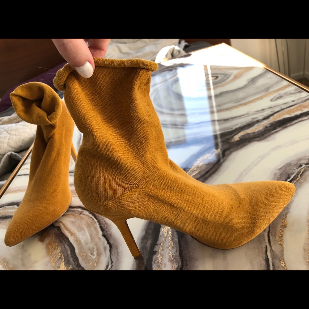 Mustard Sock Heels